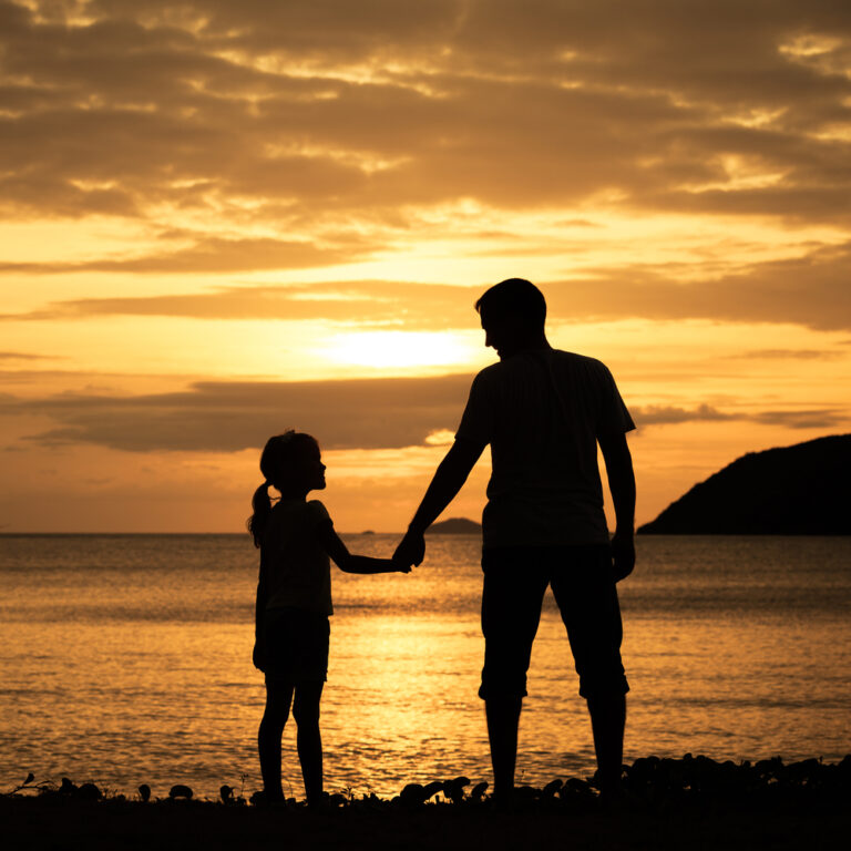 dad and daughter almost caught